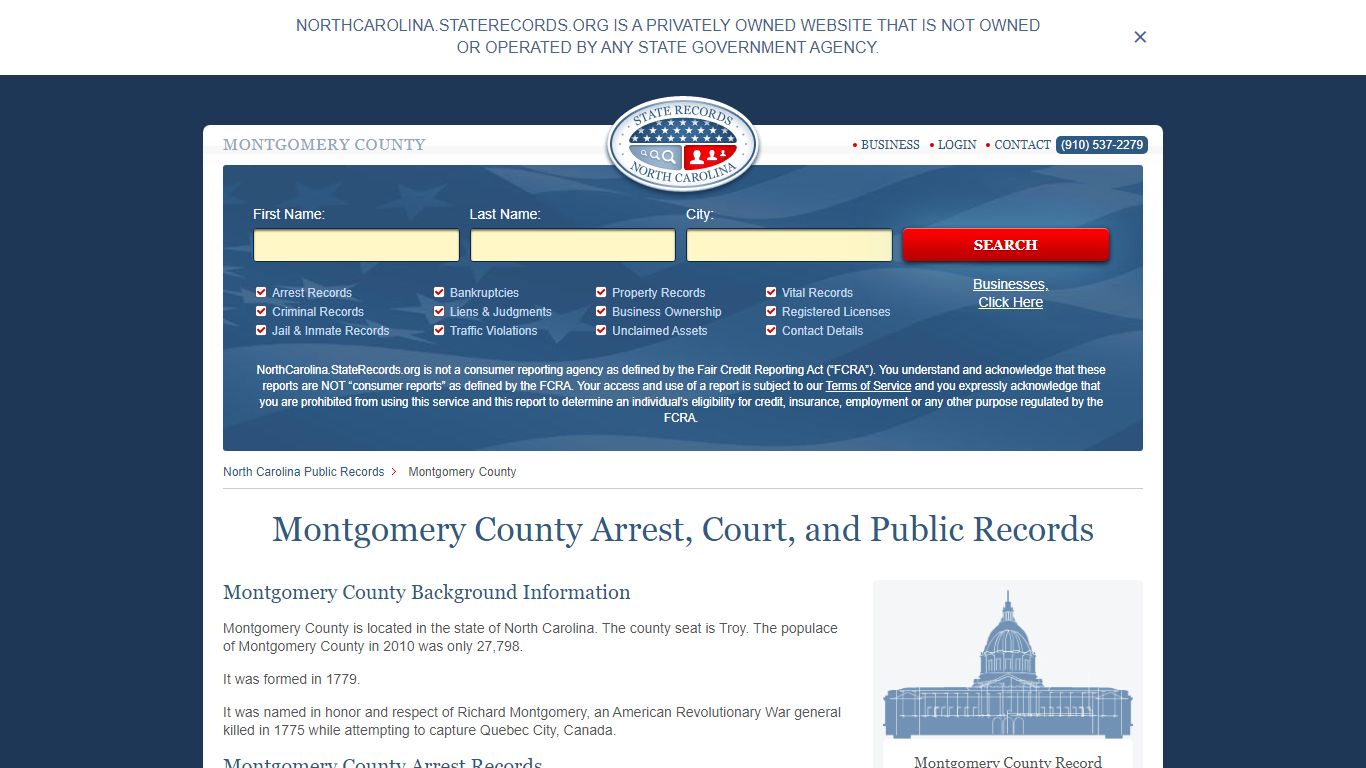 Montgomery County Arrest, Court, and Public Records